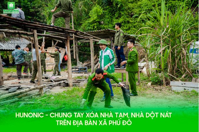 chung tay xoá nhà tạm cùng Hunonic